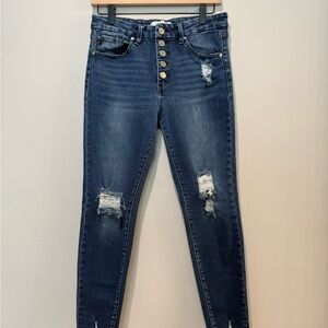 KanCan Dark Blue Distressed Skinny Jeans